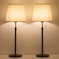thumbnail image 2 of Set of 2 Black Modern Metal Table Lamp with Adjustable Height, 2 of 7