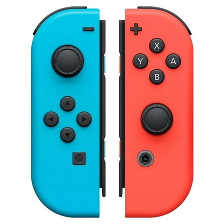 ManYmbyan Game Controller for Nintendo Switch, Wireless Joy-Con (L/R), Neon Red/Blue
