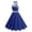 Blue, variant on Womens Plus Size Polka Cocktail Swing Dresses Vintage 50s Buttons Belted Retro Rockabilly Swing Dress Pinup Formal Party Fit & Flare Halter Neck Sundress