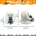 thumbnail image 2 of Resin Mini White Ghost Figurines, Ghosts Holding Black Cat, Cute Ghost Statue for Spooky Halloween Decor, for Indoor Halloween Party Tabletop Home Shelf Decoration, 1.96x3.54x2.75", 2 of 7