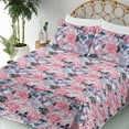 thumbnail image 3 of Ambesonne Vintage Birds Fitted & Flat Sheet with Sham 3 Pcs Set, Dreamy Aura Print, Twin XL, Hot Pink and Pale Blue, 3 of 5