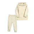 thumbnail image 1 of Ensemble de Chandail à Capuchon pour Enfants, Tenues 2 Pcs, Bébé Garçon Fille Manches Longues Col Rond Chandail en Molleton et Pantalon de Jogging Tenues d'Hiver Ensembles Décontractés en Polaire Survêtements Mode Kaki 4T, 1 of 2