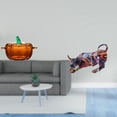 thumbnail image 2 of Tapa de plato de dulces de calabaza de vidrio, figuras modernas de toro de resina, tarro de , escultura colorida de Feng Shui de color naranja, 2 of 8