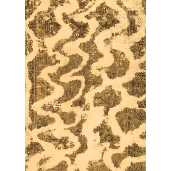 Ahgly Company Indoor Rectangle Abstract Brown Modern Area Rugs, 3' x 5'