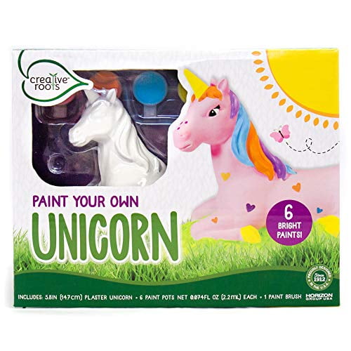 Creative Roots Paint Your Own Unicorn by Horizon Group USA, DIY Unicorn Coloring Kit, Includes 6