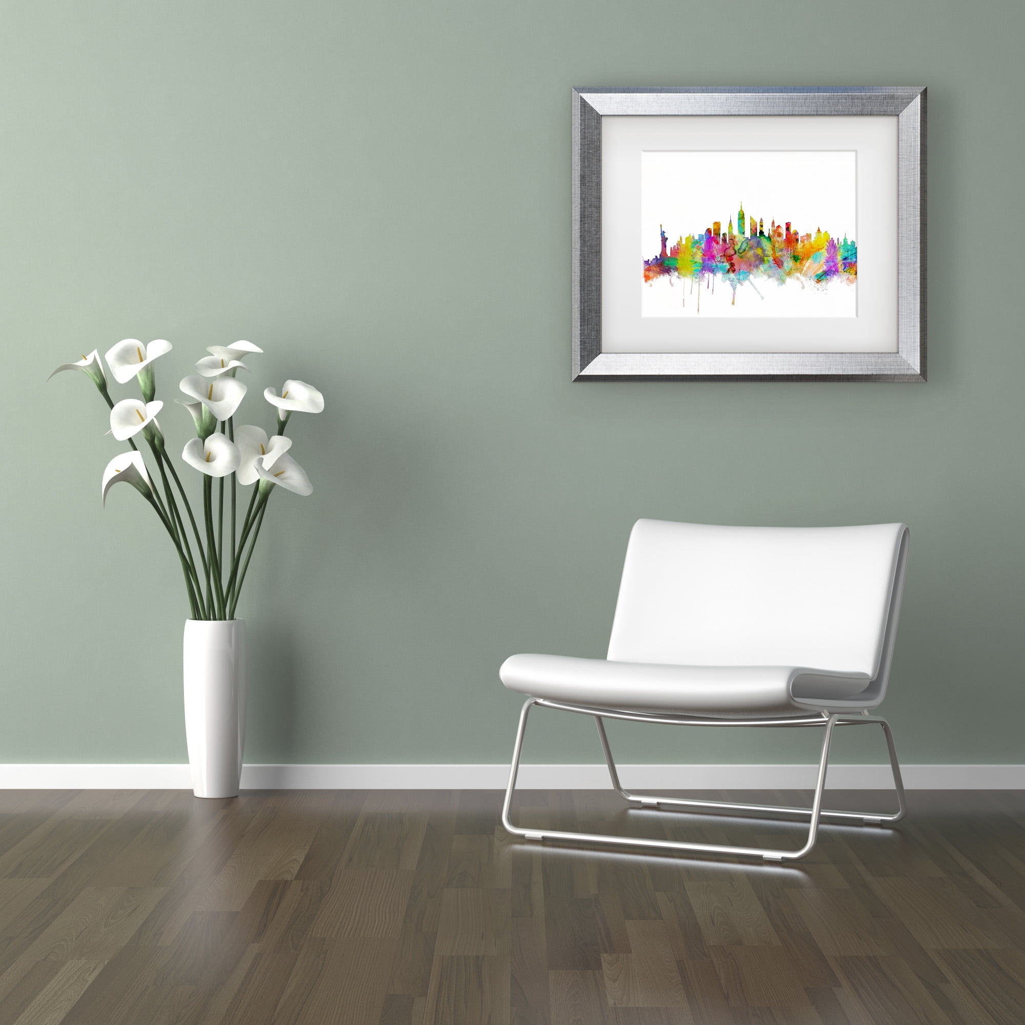 Trademark Fine Art 'New York' Matted Framed Art by Michael Tompsett