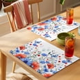 thumbnail image 4 of 4th of July Placemats Set of 6 Red Blue Floral Independence Day Poppy Flower Leaf Place Mats Indoor Wipeable Table Mats Washable Dining Table Placemats for Kitchen Holiday Party Home Decor 13x19 Inch, 4 of 9
