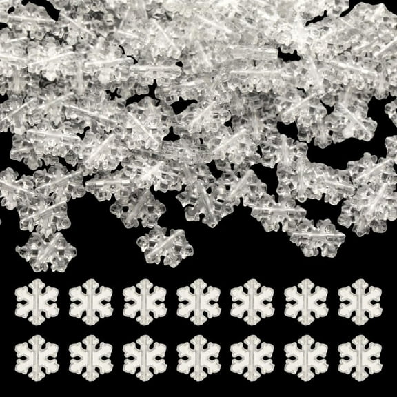1 Box 500Pcs Snowflake Beads Bulk Silver Snowflake Beads Christmas Xmas Fall Silver Snowflakes Mini Acrylic Holiday