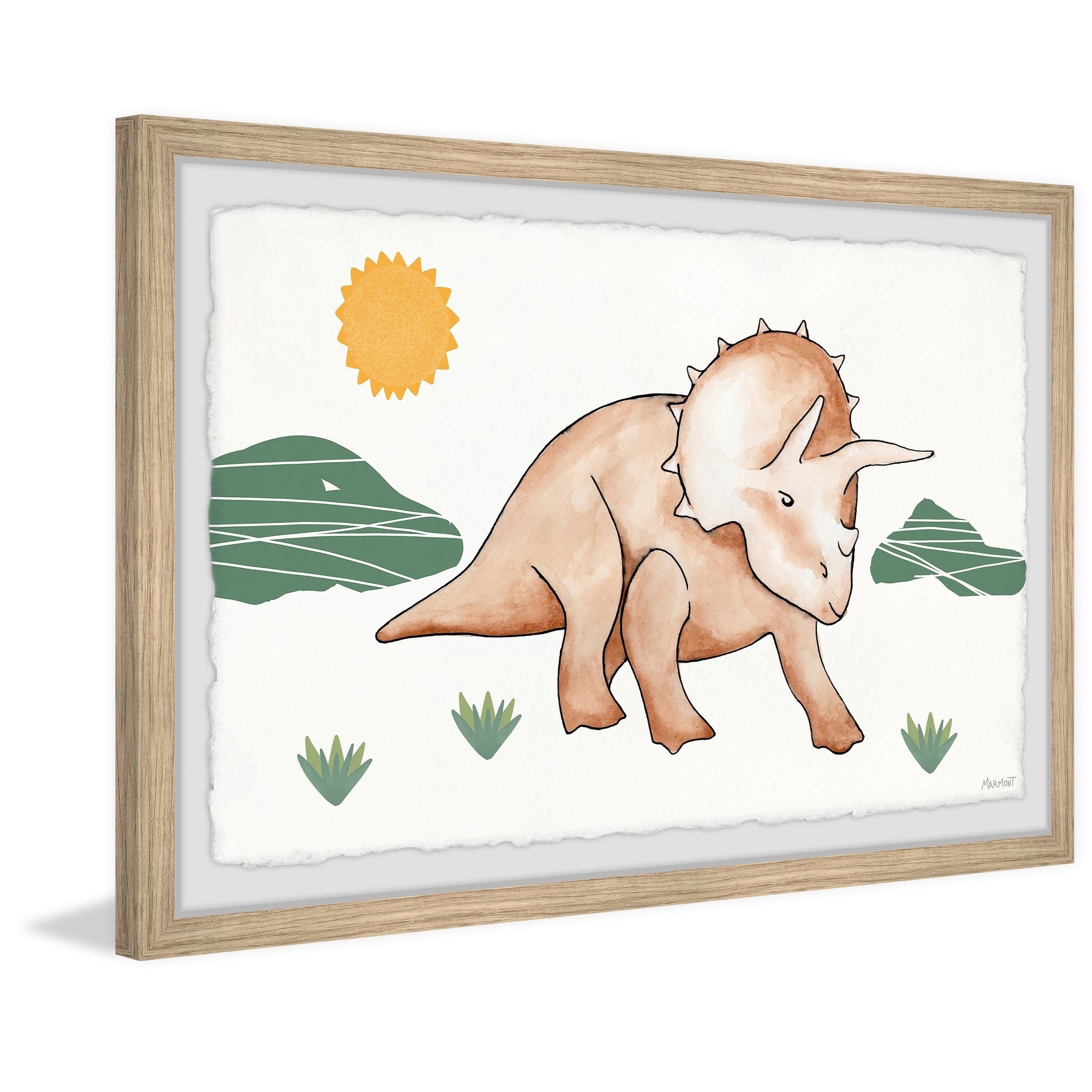 Marmont Hill Triple-Horned Dinosaur Framed Wall Art