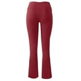 thumbnail image 3 of gbyLJF Women's Flared Trousers High Waisted Front-slit Pants Stretch Solid Color Sweatshirt Wide Leg Yoga Pants, 3 of 4