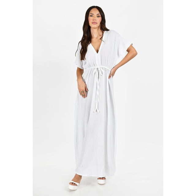 Maxi vestido de algodon Roman Fashion Juvenil 924 Blanco UNITALLA