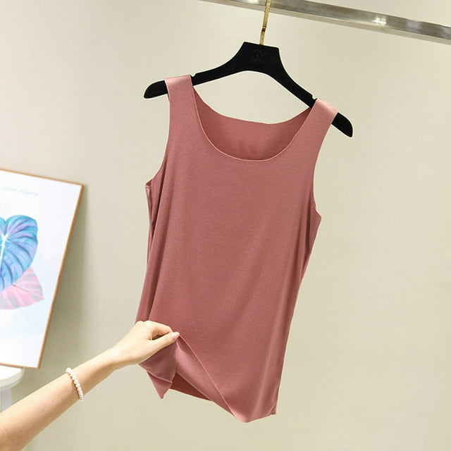 LSLJS Women Tank Summer Solid Color Round-Neck Sleeveless Casual Tunic Tops Blouse, Womens Tank Tops
