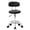 Black w/ Back, variant on IVV Backless Round Salon Stool with Circle Line Seat and Rust-Resistant Chrome Iron Frame, Height-Adjustable Swivel Stool, White Padded Utility Stool for Indoor Use