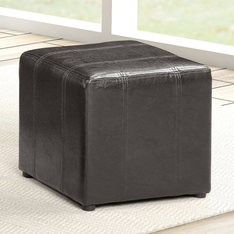 A C Pacific Leather Storage Bench With, Brown Leather Ottoman Storage Benchtops