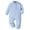 Blue, variant on larppty Newborn Baby Boy Clothes Textured Collared Romper Long Sleeve Button-UP One Piece Jumpsuit Solid Color Fall Outfit