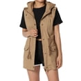 thumbnail image 1 of TheMogan Women's PLUS Drawstring Loose Fit Utility Vest Sleeveless Military Jacket, 1 of 7