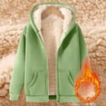 thumbnail image 3 of Atogsazn Children's Girls Fleece Lined Hoodies Kids Zip Up Long Sleeve Sherpa Jacket with Pocket Clothes Tops Army Green 9-10 Years Fashion, 3 of 8