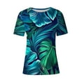 thumbnail image 2 of Youyipin Womens Tops Stormy Sea Print Womens Short Sleeve Fashion Tops Summer V-Neck T shirts Comfort Tee T-Shirt Beach Vacation Clothes For Women, 2 of 4