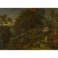 thumbnail image 2 of Maximilian Joseph Schinnagl 24x18 Black Ornate Framed Double Matted Museum Art Print Titled: Forest Landscape with Staffage Figures, 2 of 5