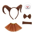 thumbnail image 1 of GUOOL Serre-Tête Cornes Antilopes Nœud Papillon pour Fête Performance Anniversaire Marron, 1 of 9