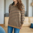 thumbnail image 3 of Juebong Sweater Tops for Women Casual Solid Round Neck Long Sleeve Sweaters Autumn Winter Warm Soft Pullover Blouse Sweatshirts for Teen Girls, 3 of 7