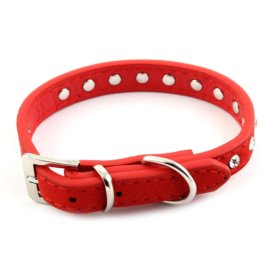 Metal Buckle Artificial Rhinestone Decor Pet Dog Neck Belt Strap Collar