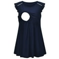 thumbnail image 2 of IROINNID Deals Nursing Tank for Women Solid Color Short Sleeve Pregnant Breastfeeding Clothe Top,Navy, 2 of 9