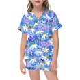 thumbnail image 1 of Ensemble de Pyjama pour Filles, Festival, Imprimé, Boutonné, Col à Revers, Manches Courtes, Short, 1 of 4