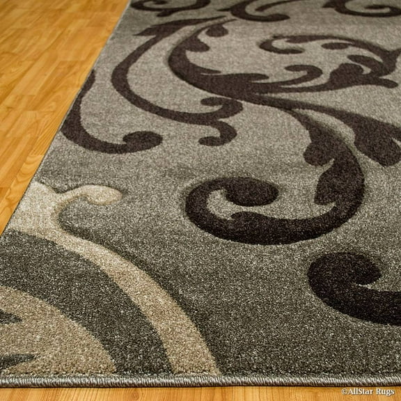 Fume Allstar Floral Design Modern Geometric Area Rug (5' 2" x 7' 2")