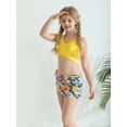 thumbnail image 4 of Usaibhir Girls Swimsuit 3 Piece Bathing Suits Criss Cross Bikini Set with Cover Up Skirts Girls' Swimwear 8-14 Years, 4 of 8