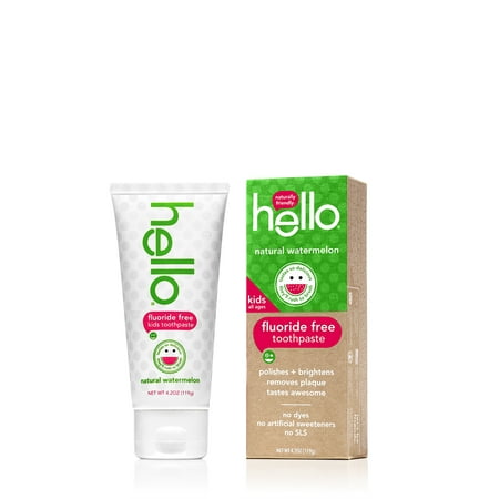 Hello Naturellement bienvenus Natural Pastèque Fluoride Free Kids Dentifrice, 4.2 oz