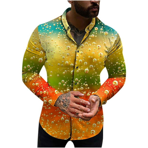 Camisa de Blusa de Manga Larga Con Estampado de Moda de Primavera Y Otoño Para Hombre Odeerbi ODB-6