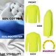 thumbnail image 4 of Gildan High Visibility Unisex Safety Tee, 50/50 Cotton/Polyester Hi Vis Long Sleeve T-Shirt (Safety Green, L), 4 of 7