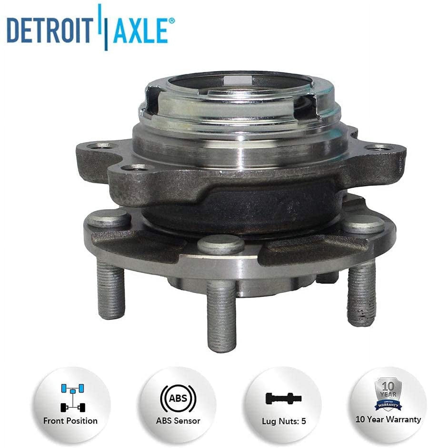 Detroit Axle - Front Wheel Hub Bearing Replacement for Nissan Murano Quest - 2pc Set Fits select: 2005-2007 NISSAN MURANO SL/SE/S, 2003-2004 NISSAN MURANO SL/SE