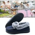 thumbnail image 6 of DL Womens Fuzzy Warm Moccasin Slippers Memory Foam Soft Fluffy Winter House Shoes Slippers, 6 of 6