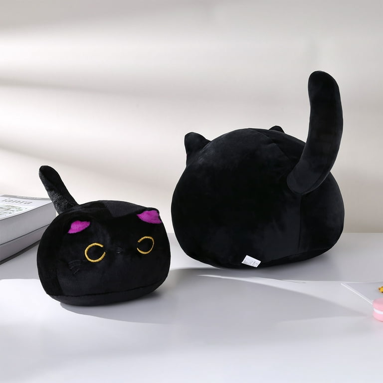 Black Cat Plush Toy Black Cat Pillow Kawaii Cat Plushie Cute Cat Stuffed  Animal Soft Plush Pillow Sofa Pillow Decoration Doll