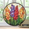 thumbnail image 4 of Birth Flower Suncatcher Stained Glass, Birth Month Flower Window Hanging, Gladiolus Birth Flower Birthday Gift, Mothers Day Gift For Mom, 4 of 4