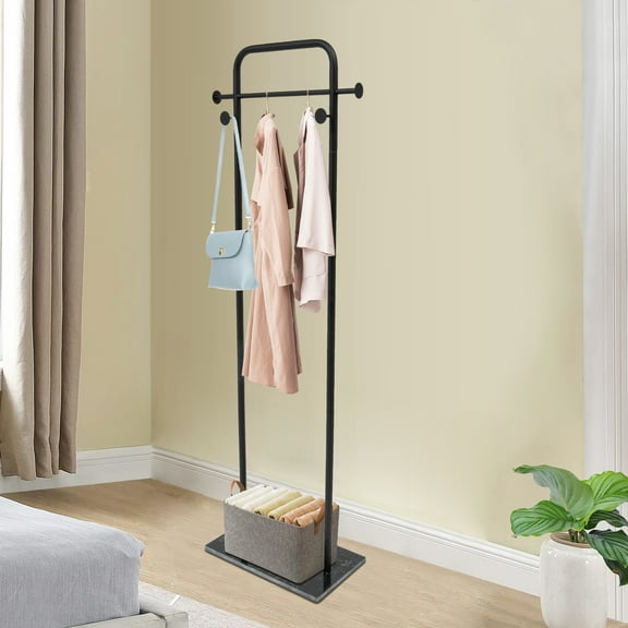 Modern Clothes Rack Free-Standing Coat Rack Metal Black Floor Standing 49.78*30*174.75cm/19.6*11.8*68.8 in