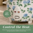 thumbnail image 3 of COOK WITH COLOR Rice Cooker, 6-Cup with Tempered Glass Lid, Floral Blue/Green, 3 of 8