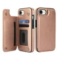 thumbnail image 3 of Compatible with iPhone 16e Case, with PU Leather Credit Card Holder Magnetic Back Stand Cell Accessories Flip Purse Slim Design Phone Cover for iPhone 16e Women Men, Rosegold, 3 of 11