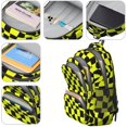 thumbnail image 4 of Yellow and Black Wavy Checkered Backpack for School, Cute School Bag with Adjustable Shoulder Straps and Padded Back, 16.9"x12.6"x5.9", 4 of 5