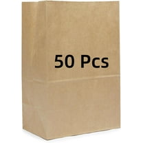 LQQBOX 50 Pcs 3.1x5.1x9.4 inch Flat Bottom Brown Small Kraft Paper Wax Bags for Home Kitchen Food Storage Containers Sets Take Out Lunch Dinner Bread Sandwich Snack Packaging Bag Craft Organizer