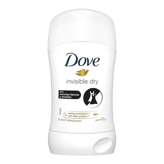 Antitranspirante Dove invisible dry en barra para dama 45 g