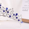 thumbnail image 4 of Nvzi Tiara de boda para novia, diadema de princesa, corona de novia, joyería para el cabello con diamantes de imitación de cristal,graduación, boda, fiesta de disfraces (verde), 4 of 4