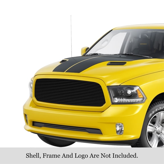 APS 2013-2017 Ram 1500 Not For Rebel Black Stainless Steel Billet Grille 8x6 horizontal billet