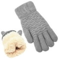 thumbnail image 2 of Womens Winter Thermal Gloves Cable Knit Wool Fleece Lined Cold Weather Wear, 2 of 4