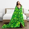thumbnail image 6 of Soft Cozy Flannel Fleece Blanket for All Seasons St Patrick''s Day Shamrock Lightweight Throw Blanket for Bed/Couch/Sofa/Camping- Green Lucky Shamrocks Irish Clover 60"X50", 6 of 6