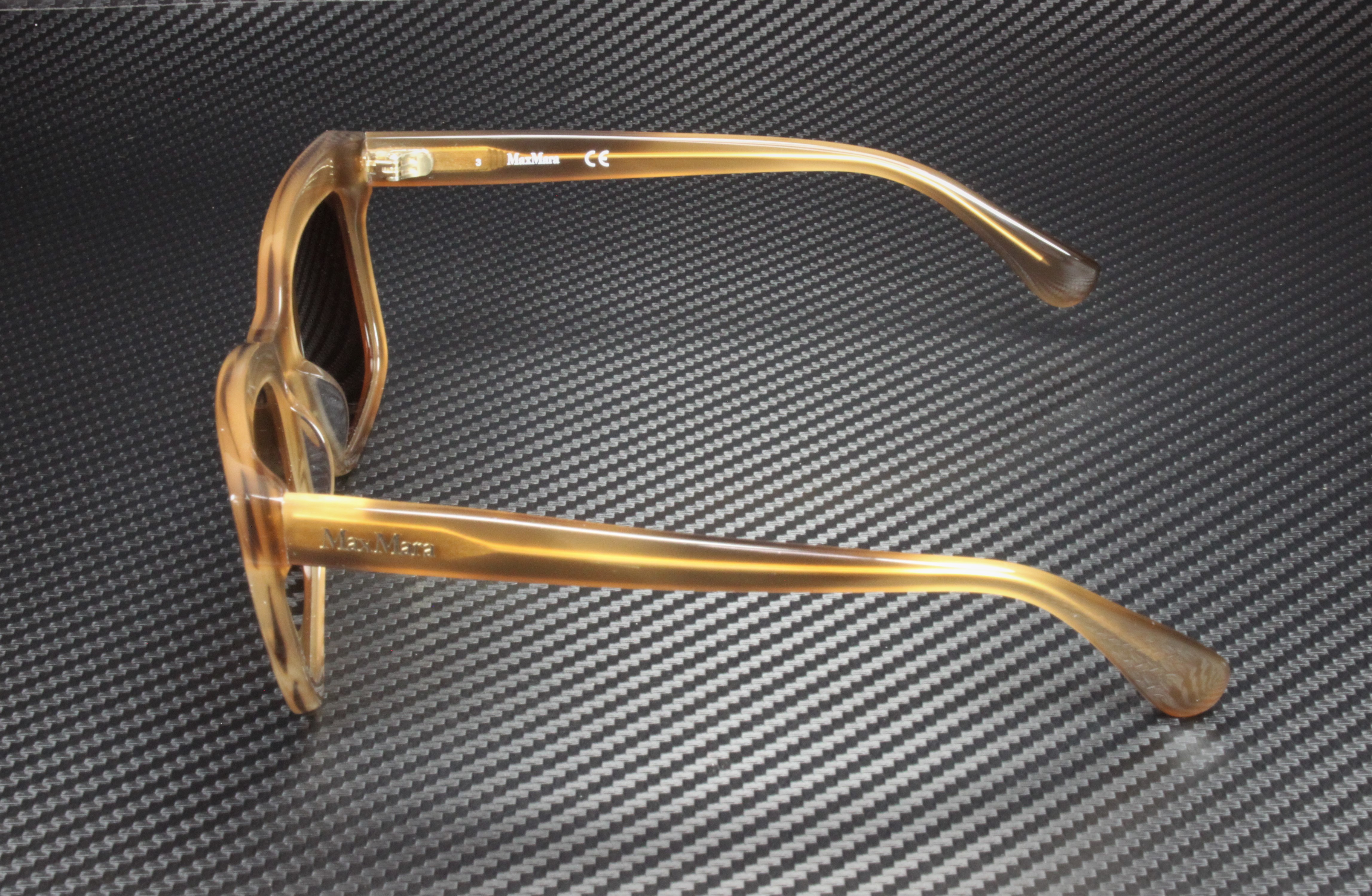 MaxMara MM0010 47E Light Brown Brown Plastic 55 mm Women display picture 3
