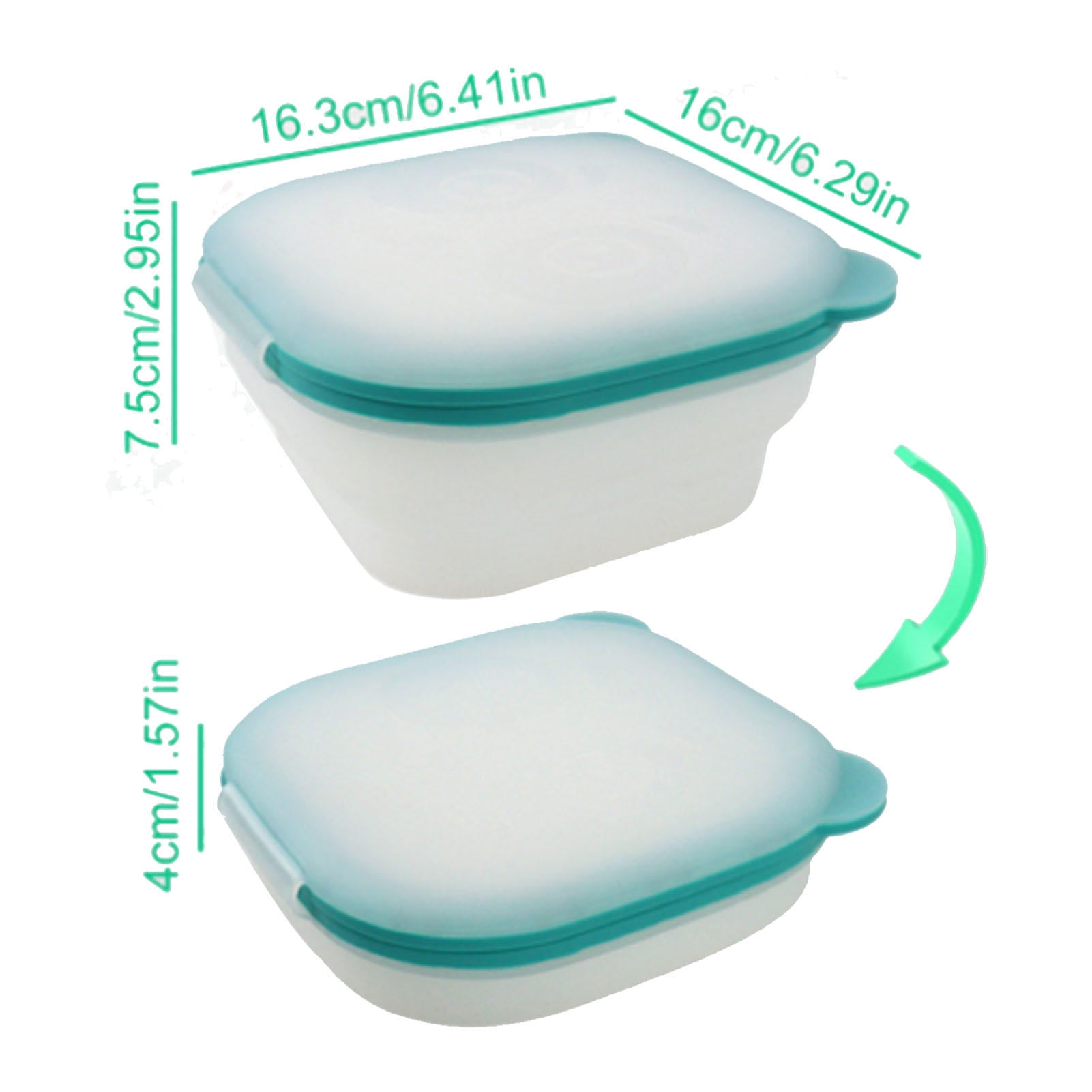Suodoka Foldable Food Storage Container 800ML / 27 oz Silicone Box with Auto Magnetic Airtight Closure Leakproof Space Saving Organizer for Kitchen Pantry Produce Meat Meal Prep