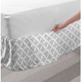 thumbnail image 2 of Abstract Bed Skirt, Simplistic Chandelier Modernized Damask Elements Print on Plain Backdrop, Elastic Bedskirt Dust Ruffle Wrap Around for Bedding Decor, 4 Sizes, White and Pale Grey, by Ambesonne, 2 of 2